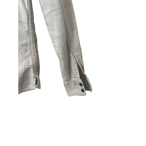 PATAGONIA WOMENS LONG SLEEVE BUTTON DOWN SHIRT CREAM AND PINK SIZE 2 - Picture 5 of 13